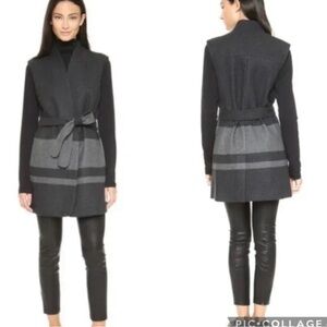 Vince Women’s Blanket Stripe Belted Wool Vest Size Small
